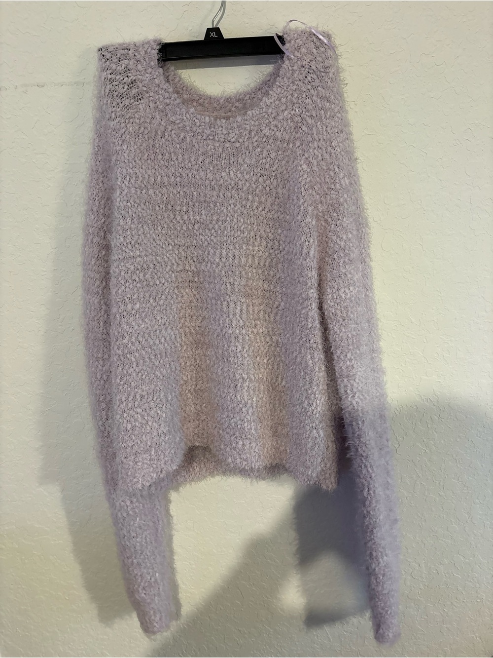 Freshman Lilac Fuzzy Crew Neck Sweater